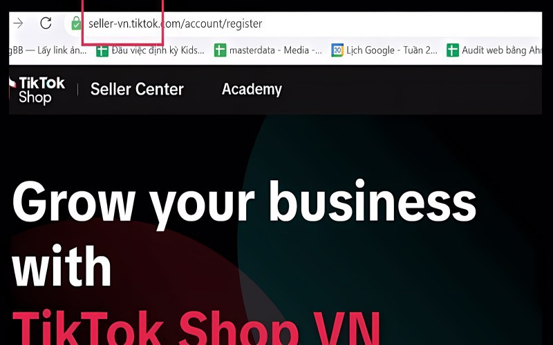 Giao diện website TikTok Shop