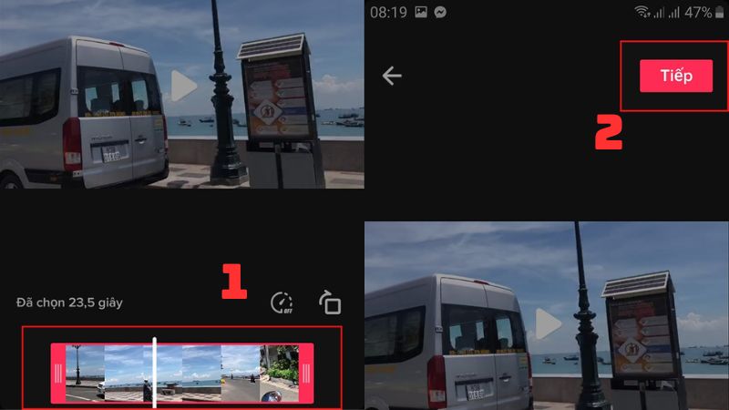 Chọn thời lượng video mà bạn muốn chỉnh sửa